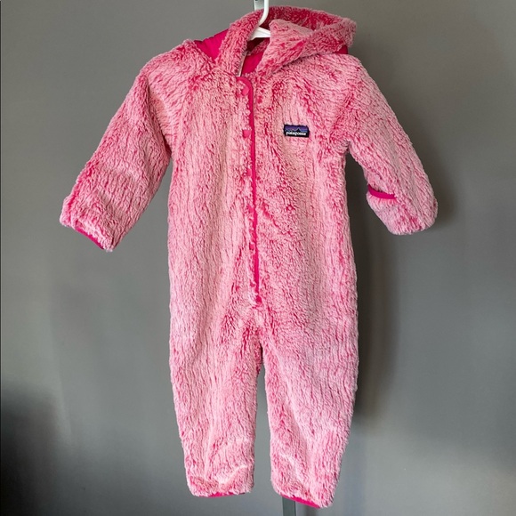 Patagonia Other - patagonia furry toddler hoodie hooded one piece pink 6 months